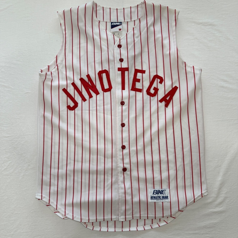 Vintage BIKE Baseball Jersey Jinotega Mens M Nicaragua #32 Pinstripe USA Made